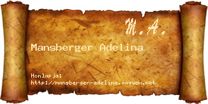 Mansberger Adelina névjegykártya